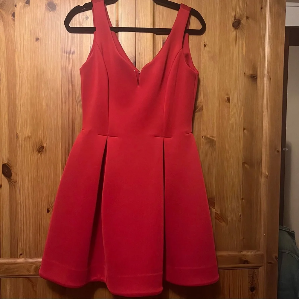 Ali Ro Red Fit and Flare Cocktail Dress - Picture 2 of 9